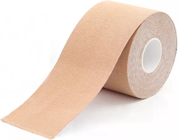 Beige brysttape 5m x 5cm – inkluderer 2 brystvortedækkere, bh-tape, brystløft selvklæbende bh
