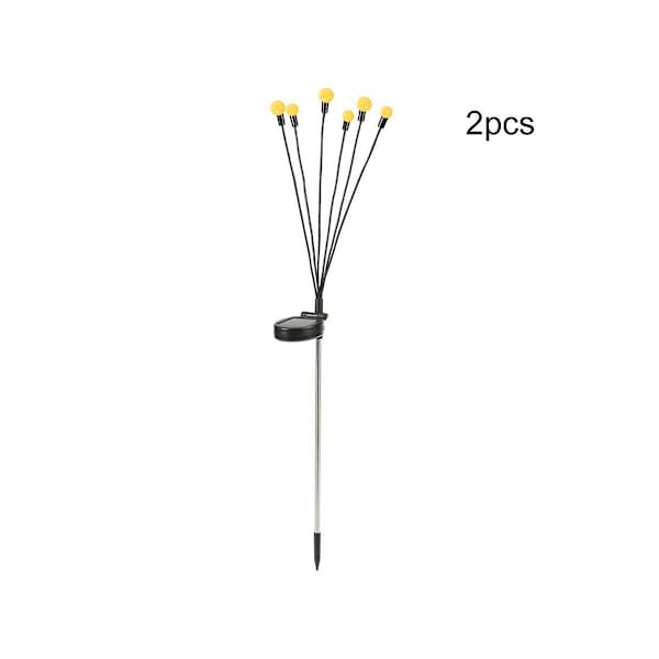 Solcellelamper til Haven - 2-pak 12 LED Solcellelamper med Ildflueeffekt, Vajer i Vinden, Vandtætte