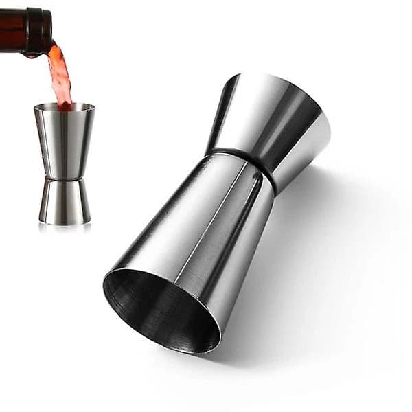 Dobbelt måleglas - Drikkemål Cocktail Jigger 20/40ml Sølv