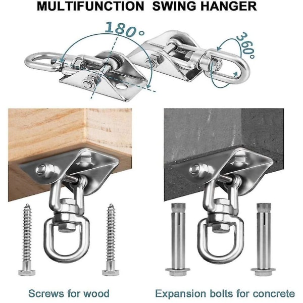 Heavy Duty Swivel Swing Hangers krokar, 360 rotera upphängningskrokar