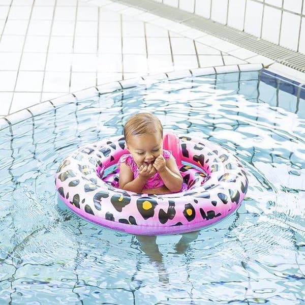 Swim Essentials Baby Float - Leopardmønster Rose - Svømmetrener