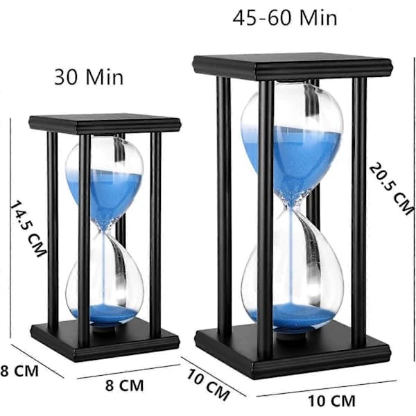 30 minutters timeglass - Blå treramme ornament sandtimer for dekorasjon