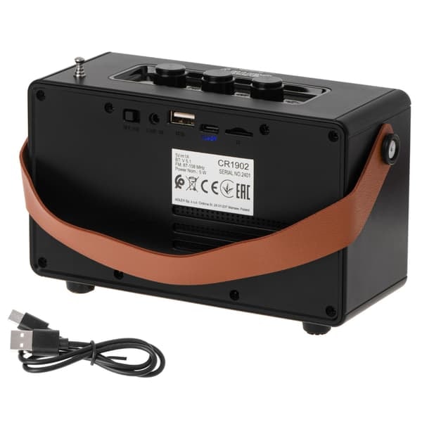 TS-FM-radio Bluetoothilla ja TWS-toiminnolla - musta