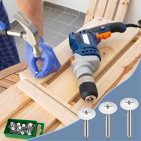 8 White Screws Wood Sheet Metal Screw Thread Truss Head Quick Self-Tapping White Pan Cabinet Screws[jl]