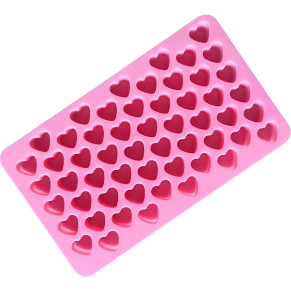 Isform | silikoneform | hjerter | 55 ishjerter | pink