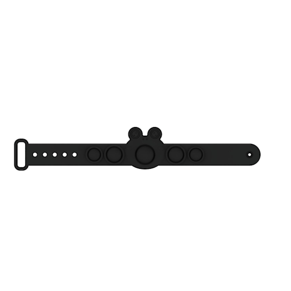 Deratiseringspionjär Armband Bubblor Pussel Avslappning Finger Silikon Armband Leksak (Svart)