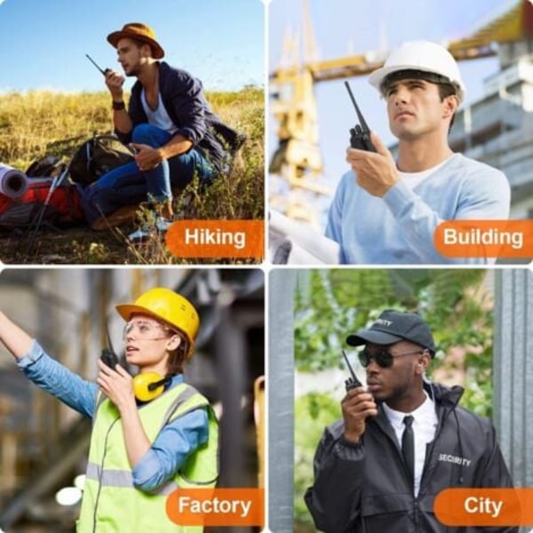 TS-Talkie Walkie Lang Rekkevidde, Profesjonell Walkie Talkie 16 Kanaler, CTCSS/DCS Oppladbar Walkie Talkie 1500mAh Radioer Rekkevidde 1-3 km, for Overlevelse på