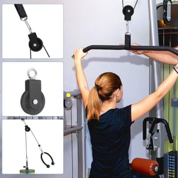 TS-2 stk. 90 MM Remsskive til Kabel-Fitness-Remsskive-DIY Tilbehør Løfteremsskive til Ståltov Reb-Belastning 160 kg NPTERBL