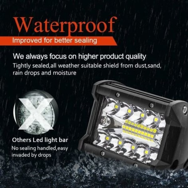 TS-4\" 60W LED-työvaloprojektori LED-valopalkki Ajovalo 10800LM, Vedenpitävä IP67, Sumuvalot Maastoautolle Traktorille Kuorma-autolle SUV ATV