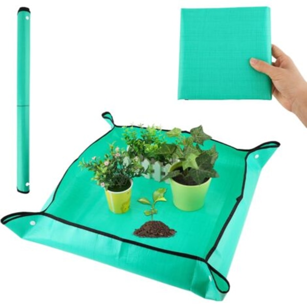 Trädgårdsmatta för 60x60 cm, Vikbar vattentät planteringsmatta för inomhusväxter, Omplanteringsmatta för suckulenter, Portabel trädgårdsmatta, Present till växtälskare
