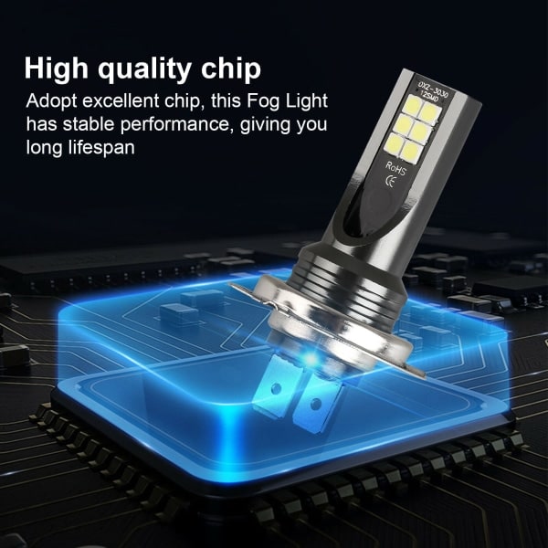 2kpl LED-ajovalot, 1500LM 6000K Valkoinen 12V LED H1 H3 H4 H8/H11 H7 Auton ajovalot Virheenkestävä Canbus-muunnossetti Ei virheitä H8 H11