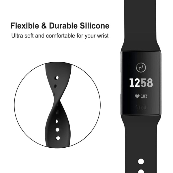Fitbit Charge 3 Armbånd/Fitbit Charge 4 Armbånd, Klassisk Justerbart