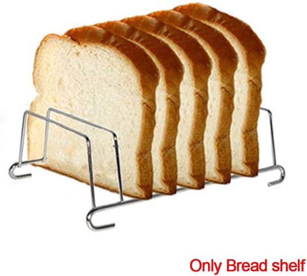 Rustfrit stålgitter til brød, rektangulært toaststativ, frituretilbehør (sølv)