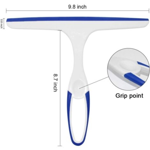 Bruserenser Squeegee, til brusebad, vindue og glas, dobbeltsidet multi-overflade vinduesrenser (3-pak]