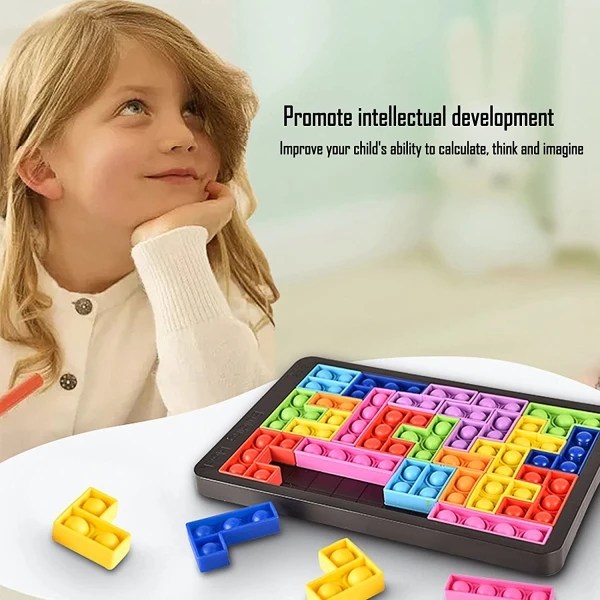 Tetris Pop It Fidget Leksaker / Flerfärgade Sinnen Stil 1