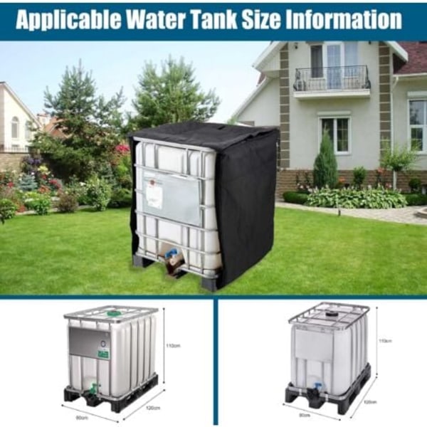 TS-Presenning Tank 600l, Vattentunna Presenning, Anpassad för 600l Utomhus Regnvattentank, UV-skydd, Dammtät, Skyddsöverdrag