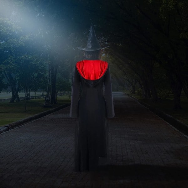 Voksen Halloween-kostume til kvinder, middelalder hætteklæde Cosplay