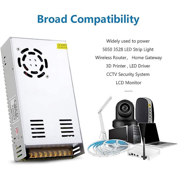 TS-Switching Strømforsyning Dc24v 15a 360w LED Strip Transformator Adapter