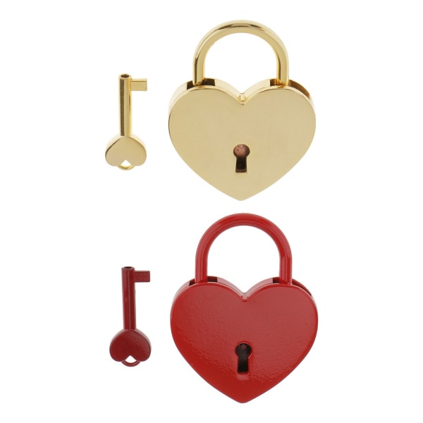 Red Peach Heart Love Lock - Mini Lådväska Hänglås