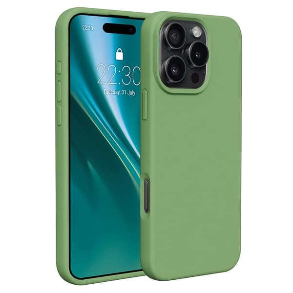 TS-Etteri silikonikuori iPhone 16 Pro -puhelimelle, jossa reikä rannehihnalle - Vaaleanvihreä