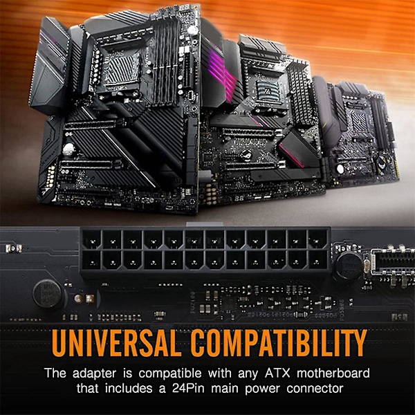 TS-Atx 24-pin till 90 graders strömadapter Argb Moderkort 24-pin Styrhuvud Gör-det-själv Monteringsaccessoar