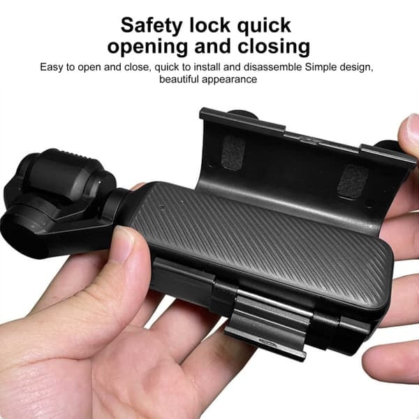 TS-Beskyttelsesetui til DJI OSMO Pocket 3 med dobbelt to-kæbebeslag og cold shoe-beslag - Sort