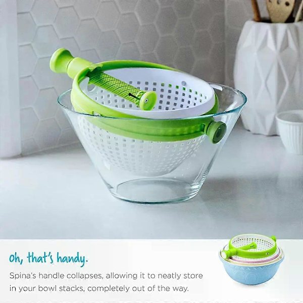 Salad spinner, foldable handle colander, vegetable drainer, kitchen accessories