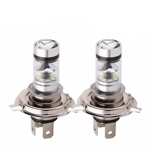 2 STK LED-lampe hvit bil motorsykkel frontlykt høy effekt 8000K F - Perfekt hvit H4
