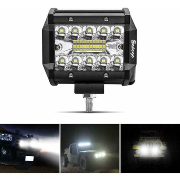 TS-4\" 60W LED-työvaloprojektori LED-valopalkki Ajovalo 10800LM, Vedenpitävä IP67, Sumuvalot Maastoautolle Traktorille Kuorma-autolle SUV ATV