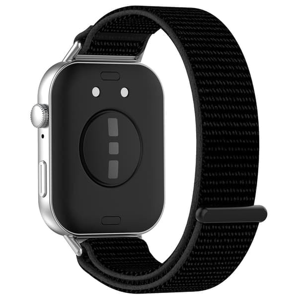 TS-Nylonarmbånd med borrelås for Huawei Fit 3 med justerbar passform - Svart