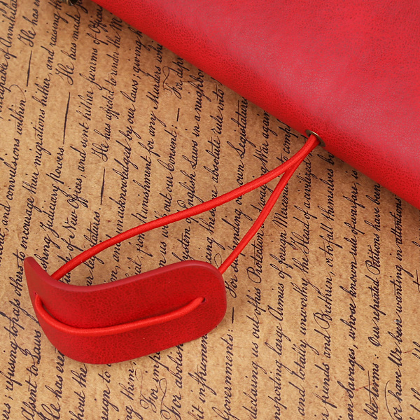 Classic PU Leather Travel Notebook Refillable Personal Diary Red