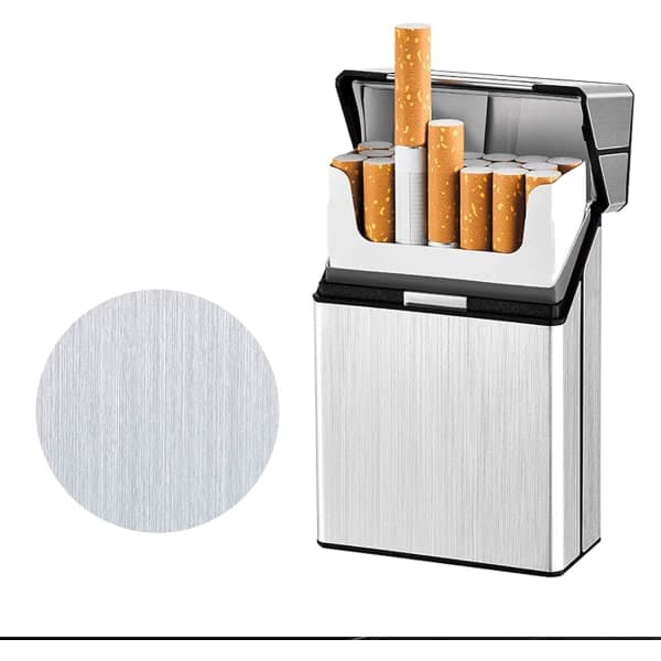 2-pakning sigarettetui, aluminium Flip-etui rommer 20