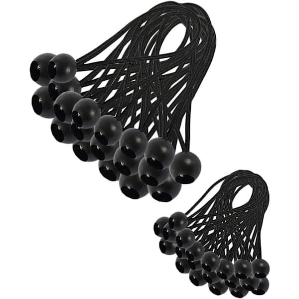 Elastisk spännare, 30 st elastiska spännare, elastisk boll, presenningsspännare, tältgummi (200 och 150 mm)