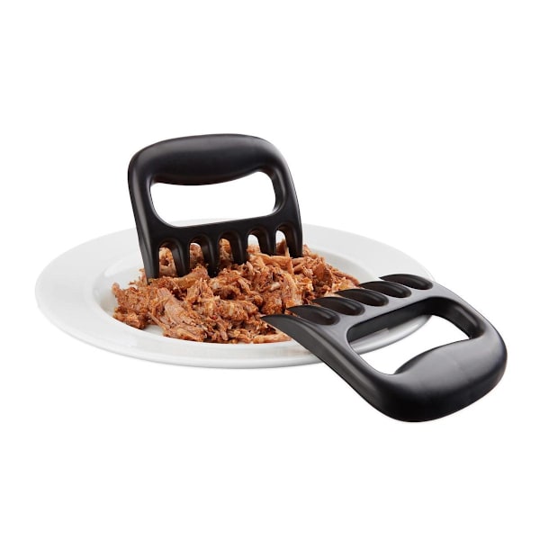 relaxdays köttklor set om 2 - köttklor för pulled pork - grillklor - svart
