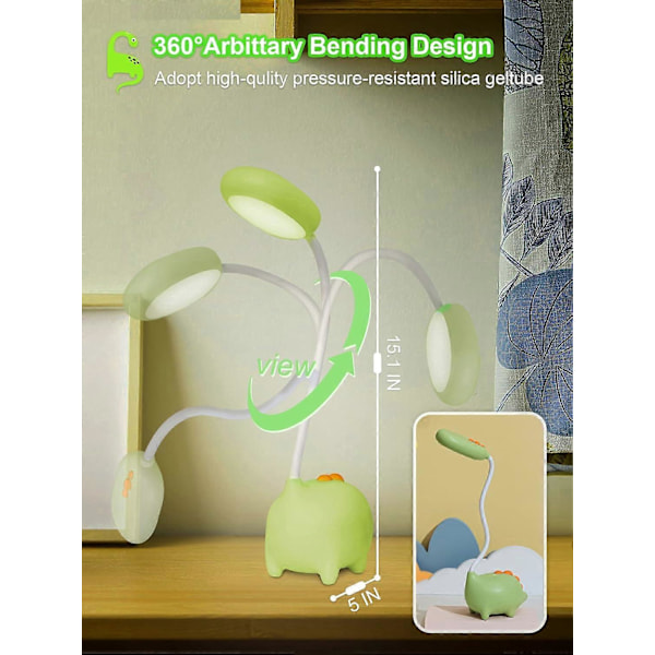 Dinosaurie Bordlampe, Touch-kontrol, 3 Farvetilstande (LGL)
