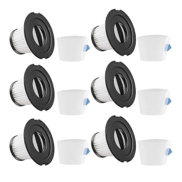 6 st HEPA-filter Dammsugarersättningsfilter för K17 Sladdlös Dammsugare med 6 Silar, Inte för K17 Pro