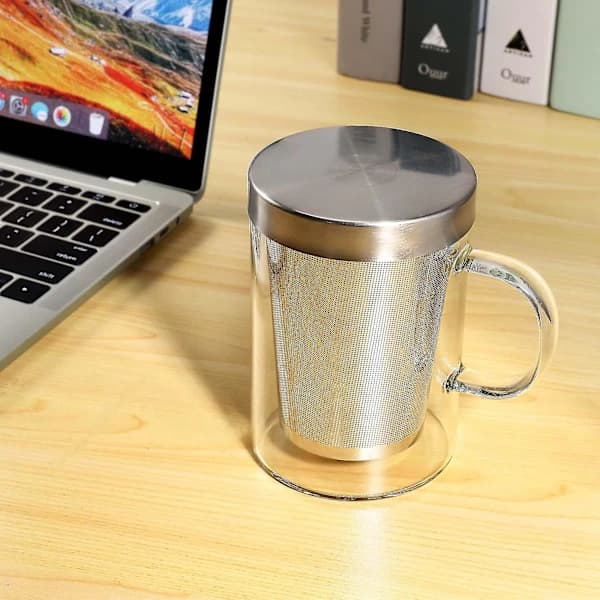 500ml Rese-ant Glas Te-infusionsmugg Med Mindre Stållock Kitch