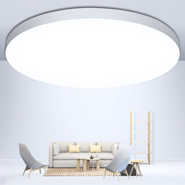 LED-kattovalaisin, plafondi, LED-kattovalaisin 24W, 6500K, 2000LM, IP44 vedenpitävä pyöreä moderni yksinkertainen valkoinen kylpyhuonevalaisin kellarivalaisimeen Ø30cm