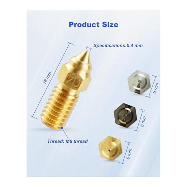 TS-15kpl Sopii Elegooneptune 4 -sarjan suuttimille 3D-tulostimen osat Korkean lämpötilan 0,4 mm suutinsarja Sopii