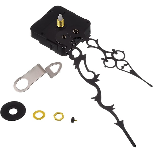 Kvarts urverk med 170 mm / 6,7\" klokkevisere for DIY veggklokke (svart)