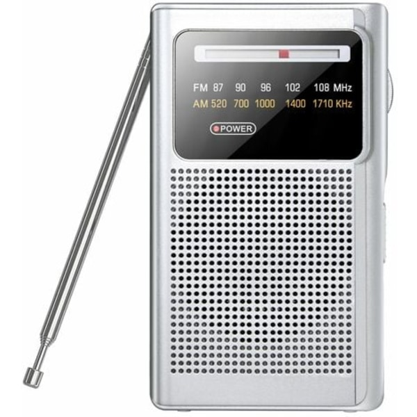 TS-Radio Bærbar FM/AM(MW), Mini Transistorradio, Justeringsknapp med Signalindikator, Utmerket Mottak, Hodetelefontilkobling, Mini Radio Portab
