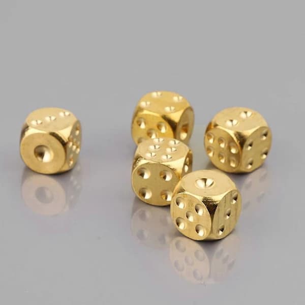 6 stk. Metal Spil Terninger DIY Brætspil Terninger Messing Solid Firsidet Terninger Kuber Matematik Tælling Undervisningsrekvisitter Let at Bruge