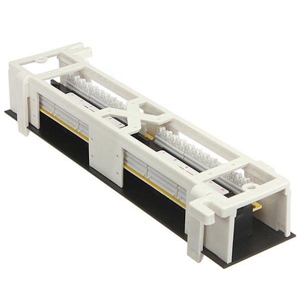 TS-Network Verktøysett 12 Port Cat6 Patch Panel Rj45 Med Veggfeste