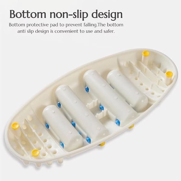 Fodmassagerulle, 2 tilstande, 10 ruller, akupressurnoder, til lindring af plantar fasciitis derhjemme, hvid, 10 x 10 cm