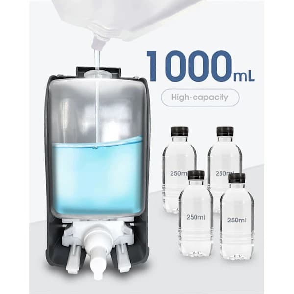 Manuel Skumsæbedispenser, 1000 ml (35 oz) Kommerciel Genopfyldelig Skumsæbedispenser - Mørkegrå