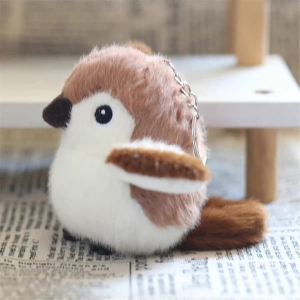 Sparrow Toy Doll Keychain Plush Toy Backpack Decoration Birthday Gift