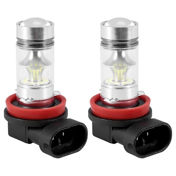 2X H8 H11 H16 6000K Hvit 100W Høyeffekts LED Tåkelys Kjørelys