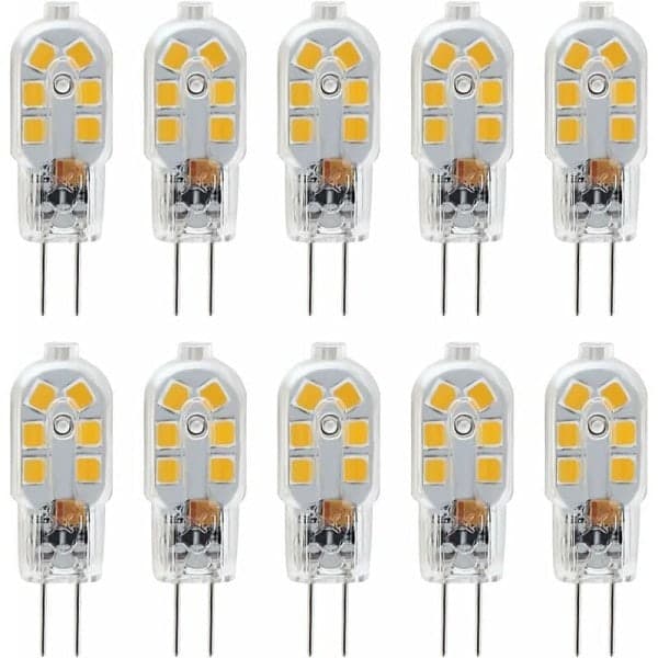 G4 LED-lampor 12V, 1W motsvarande 10W halogen, ej dimbara, 10-pack