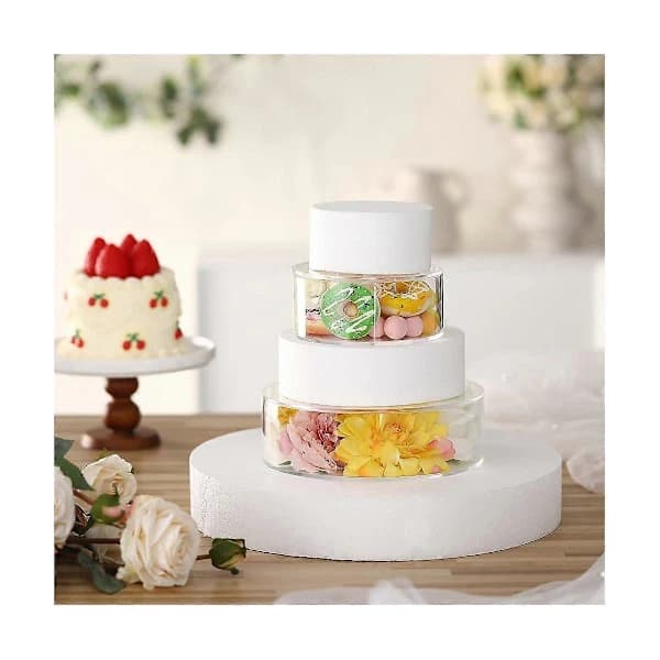 Acrylic Cake Tray Round Cake Tray DIY Cake Refillable Disc Base Clear Cake Stand