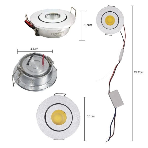 LED Mini Små Spotlights Armaturer / Indbygget Loftspotlight Downlight Indbyggede Lamper Til Cree Xpe 3w Varmt Hvid 3000k + Driver [Energiklasse A+]